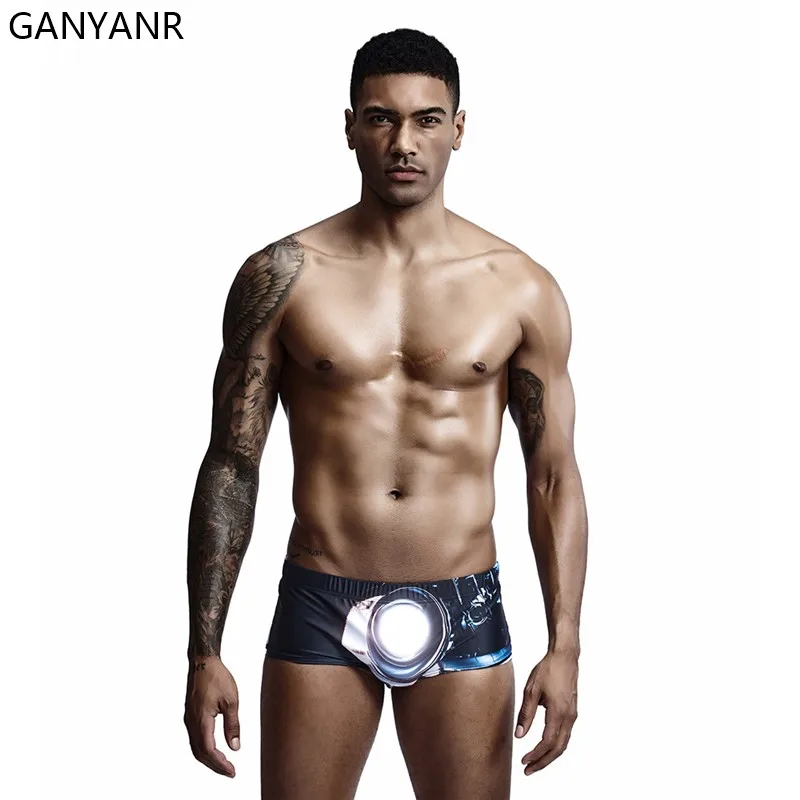 

GANYANR Swimwear Men Swimsuit Swimming Trunks Beach Shorts Swim Brief Sexy Sunga quick dry boxer boardshorts surf wear bathing