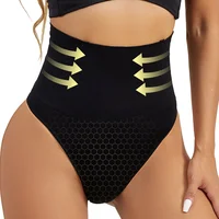 Women Thong Panty Shaper High Waist Tummy Control Panties Slimming Underwear Butt Lifter Belly Shaping Cincher Brief Shapewear 2