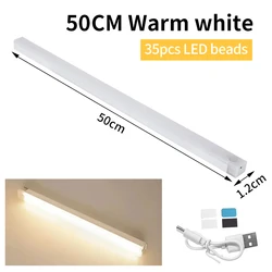 USB Rechargeable Wireless Motion Sensor LED Night Light for Cabinets and Hallways (50CM Warm white)
