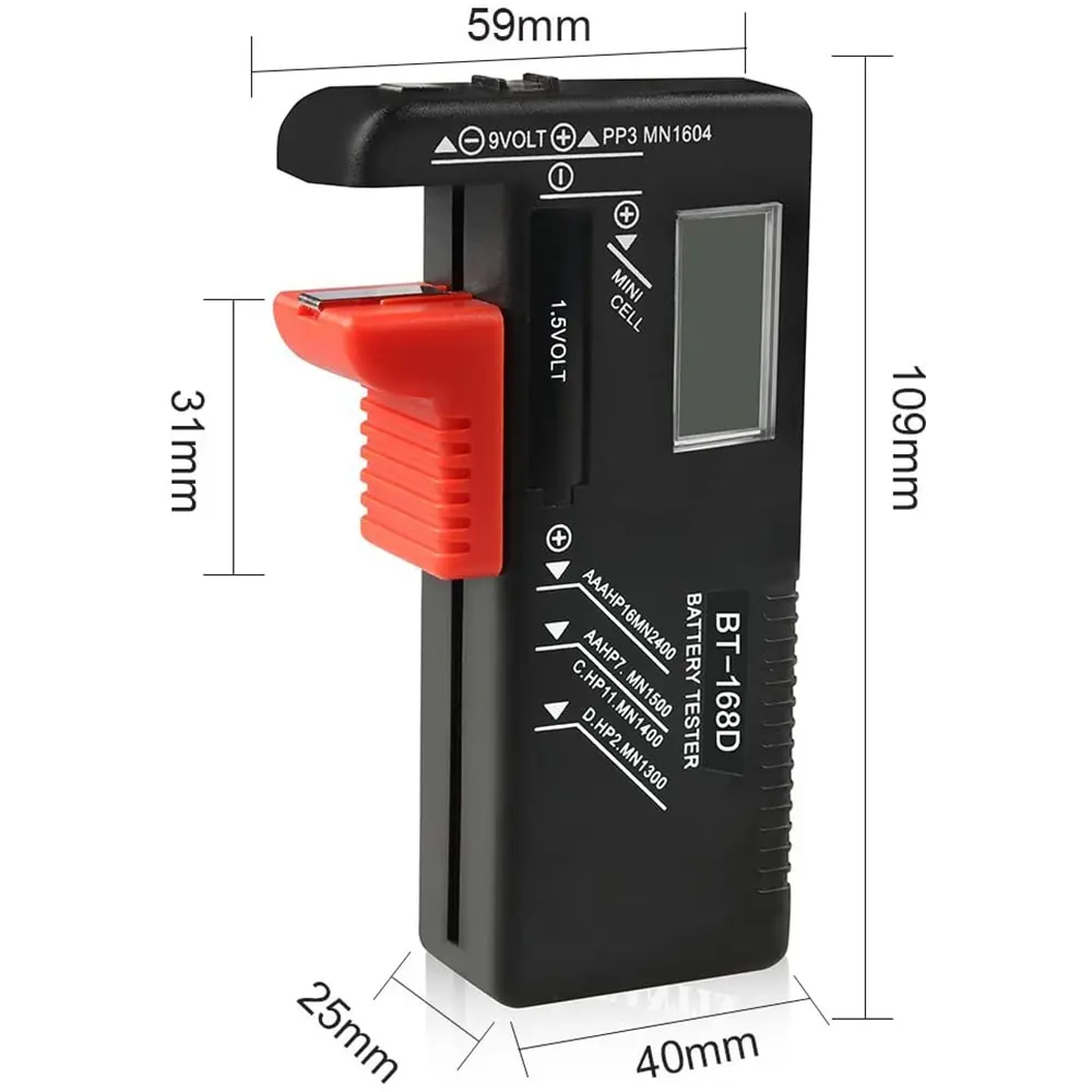 AA AAA Battery Capacity Indicator 18650 Lithium Battery Level Tester Voltage Meter Volt Monitor Detector Storage Box Holder Case battery tester lithium battery tester voltage gauge voltage tester battery case holder battery case