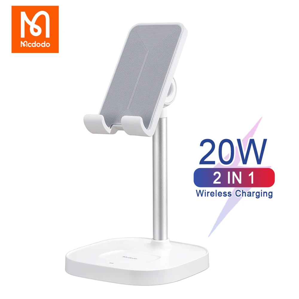 Mcdodo 2 in 1 Desktop Holder Wireless Charger For iPhone 13 12 11 Huawei Air Pods Headset Universal Phone Stand 20W Fast Chargin |