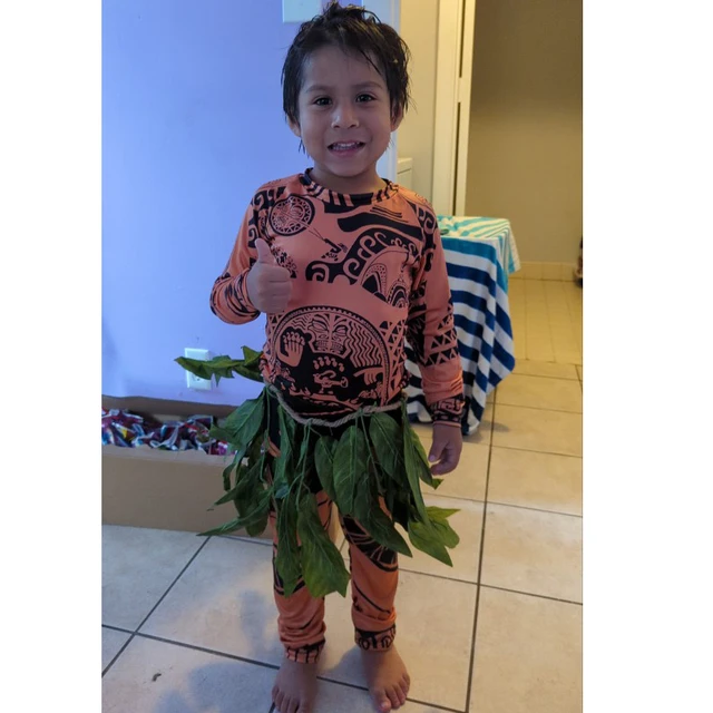 Conjunto de fantasia e roupa de cosplay moana maui, 3 peças