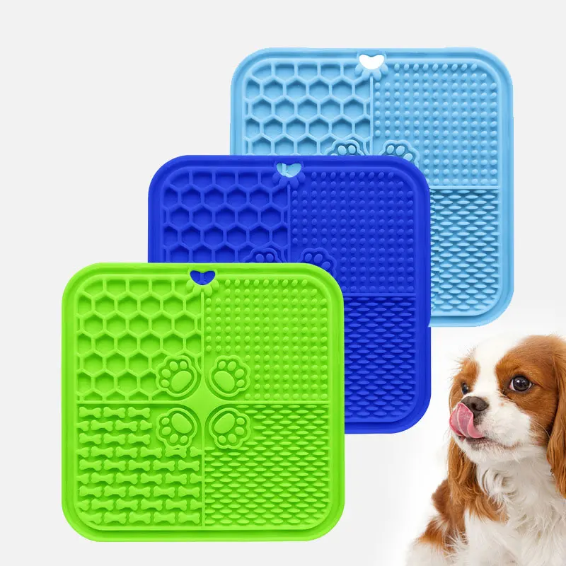 

Silicone Pet Licking Pad Distracted Food Pad Cat Slow Food Bowl Sucker Placemat Pet Anti-slip Anti-choking Eating Gear