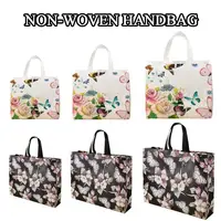 Reusable Non-Woven Fabric Shopping Bag Butterfly Printing Eco Bag Foldable Large Capacity Travel Storage Tote Shopper Bag - Image 2