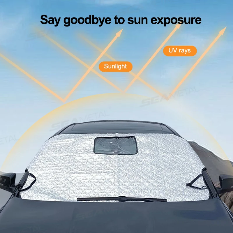 SEAMETAL Winter Car Snow Shield with Anti-Thief Design 3