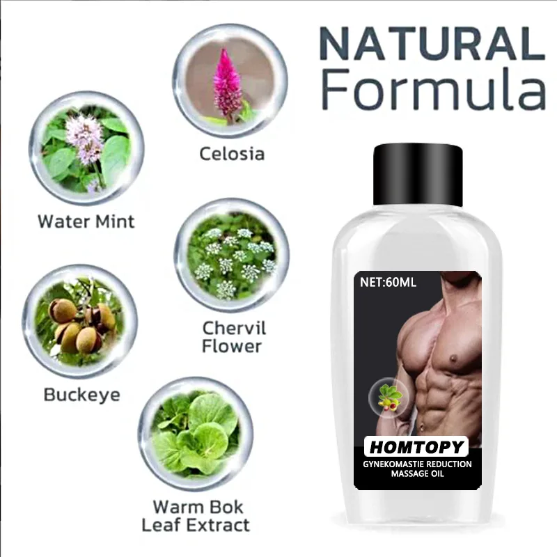 60ML Men Chest Shaper Essential Oils Cellulite Remover Losing Weight Slimming Belly Sexy Body Fat Burn Man Breast Firm Massage
