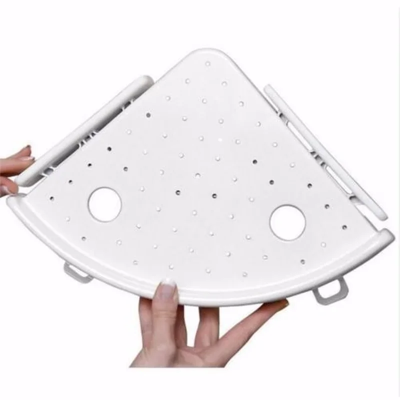 Household Bathroom Corner Storage Holder Wall Mounted Triangular Shower Shelf Suction Cup Shampoo Soap Stuff Storage Rack 4
