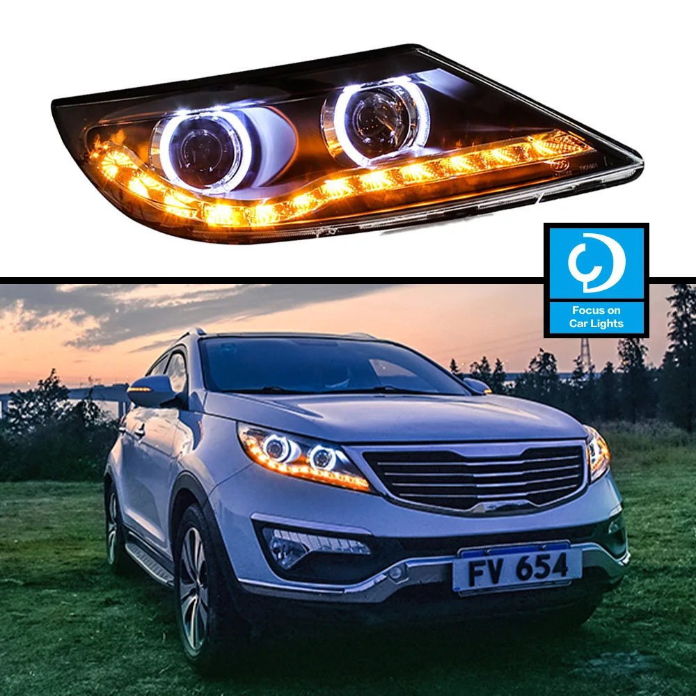 

Car Front Headlight for Kia Headlights 2011-2014 Sportage R LED HeadLamp Styling Dynamic Turn Signal Lens Automotive Accessories