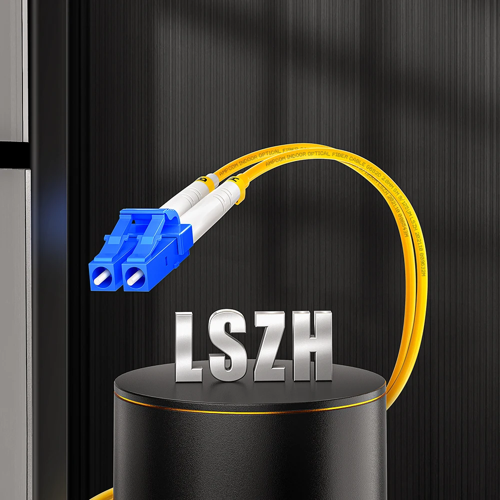 AMPCOM LC to SC UPC Fiber Optical Patch Cable Singlemode Simplex SMF 9/125&mu;m Single Mode Bend Insensitive 2.0mm Fiber Optic Cord fiber optic cable