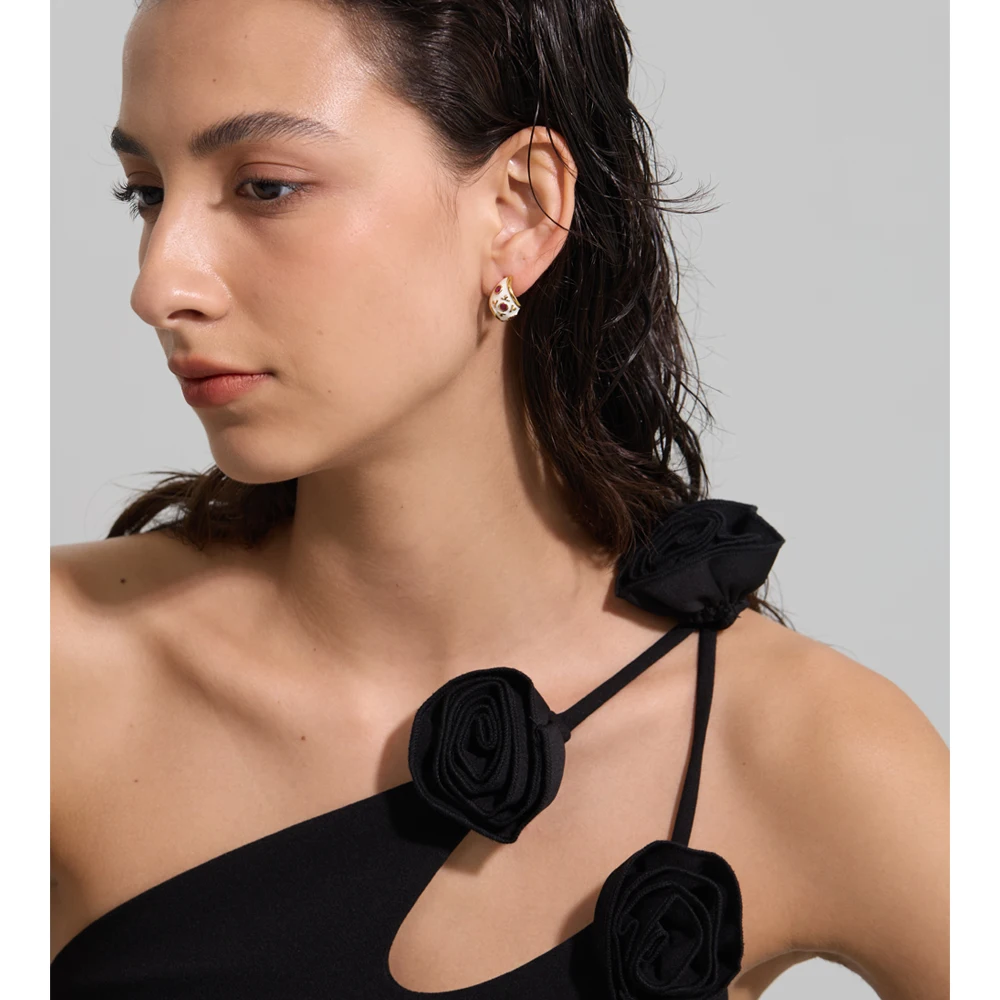 Yhpup Women C-Shape Huggie Earrings