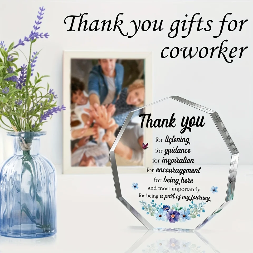 Targa Di Ringraziamento In Acrilico A Forma Di Farfalla: Regalo Di Apprezzamento Per Donne, Insegnanti, Capi E Colleghi. Messaggio 'Thank You Helping Me Grow And Fly'. - 3