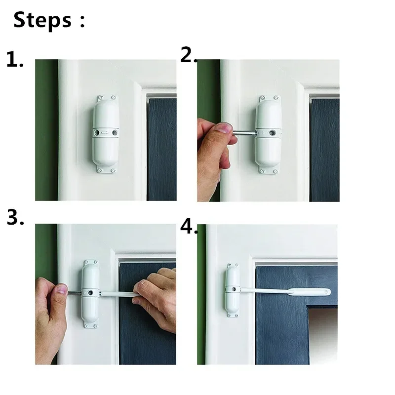 Door Stopper Door Closer 20-70KG White Zinc Alloy Adjustable Surface Mounted Automatic Spring Closing Door Closer Fire Rated Door Stopper Hardware