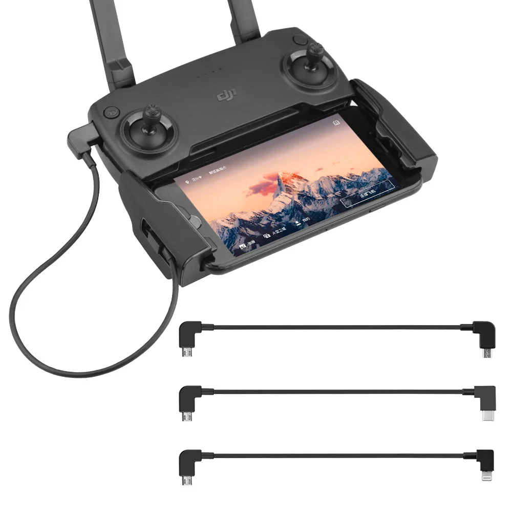 Data Cable for DJI Spark/Mavic Pro/Mavic 2 Pro Zoom/Mavic Mini SE Drone Remote Control OTG Accessories IOS Type-C Phone Tablet