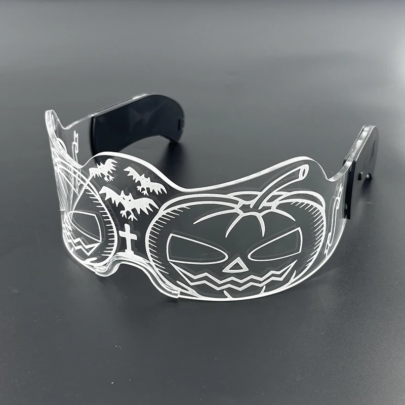 LED-Technologie-Brille, cooles Konzert, DJ-Zubehör, bunte leuchtende futuristische transparente Brille, bunte Roboter-Stern-LED-Brille – Detail 31