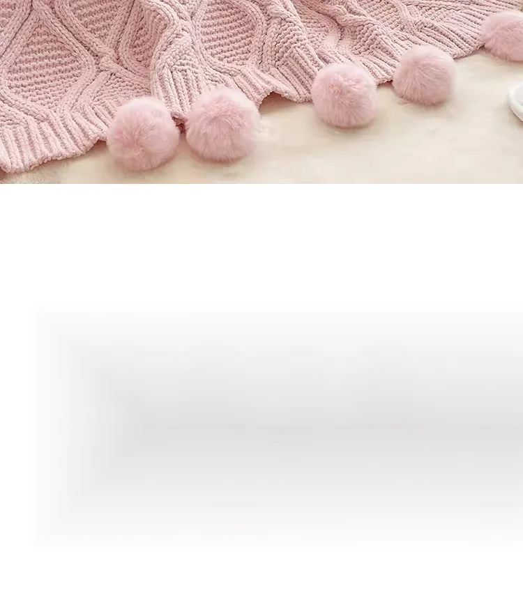 Manyue Home Ins Network Red Same Type Plush Knitted Blanket Nap Cover Blanket Office Air Conditioning Blanket Bedroom_voghion.com