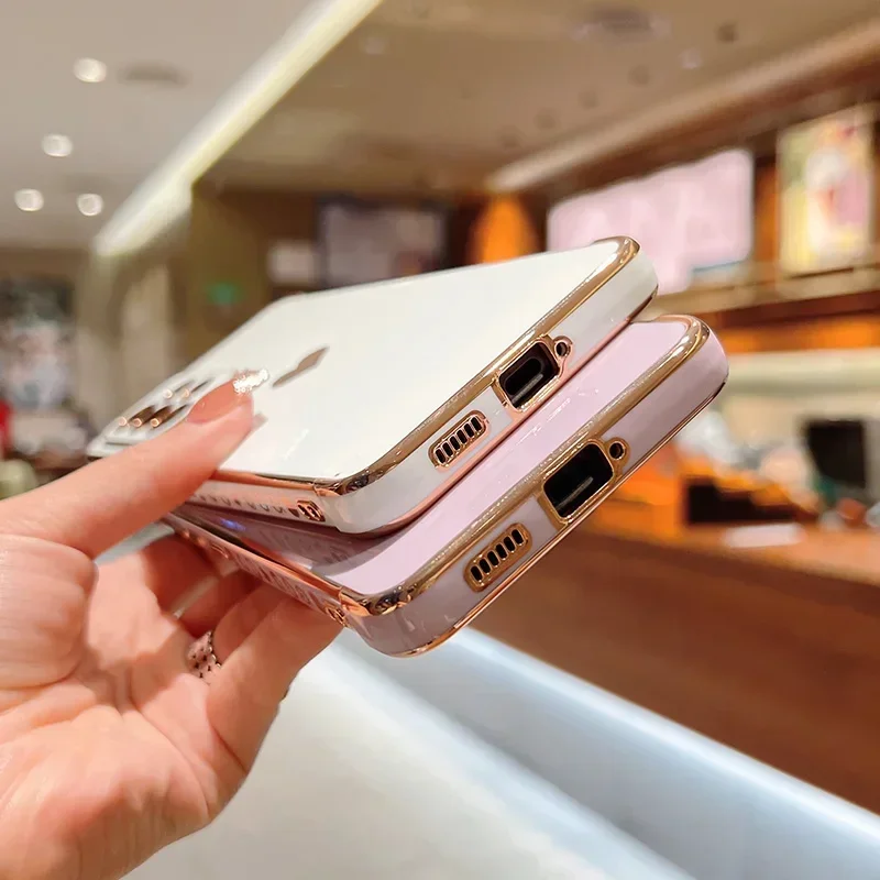 Electroplating Love Heart Shockproof Phone Case with Lens Protection