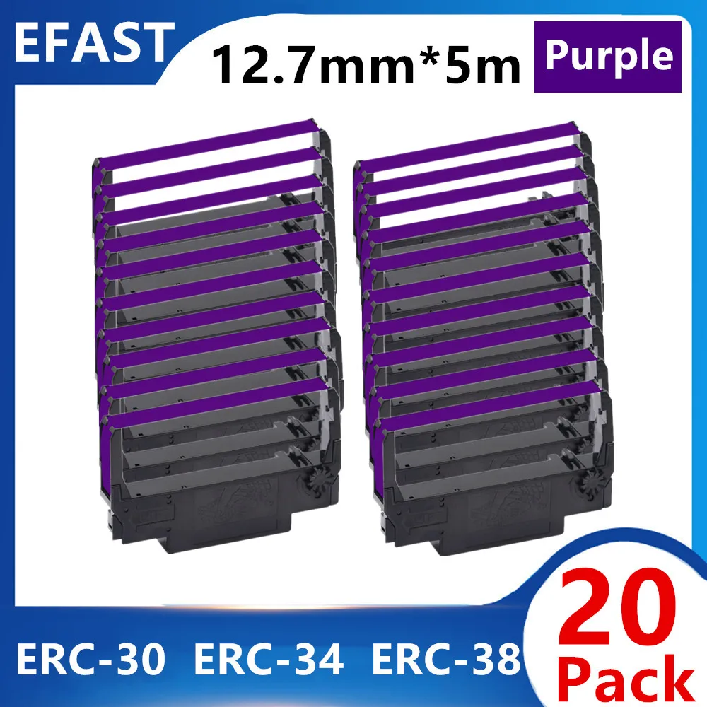 

20 Packs ERC30 ERC-30 ERC 30 34 38 B/R Compatible Ribbon Cartridge for use in ERC30 ERC34 ERC38 NK506 Printer