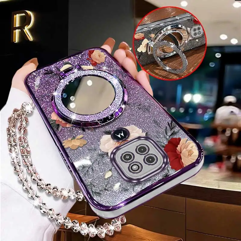 Floral Bud Phone Case Set with Lanyard and Stand - 3 Piece Set