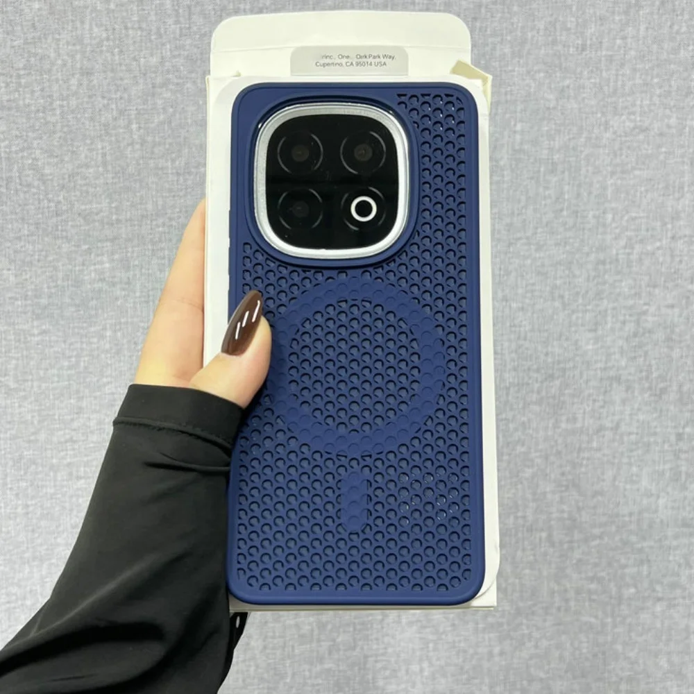 Breathable Magnetic Matte Hard Phone Case with Wireless Charging Compatibility