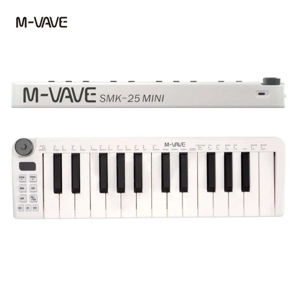 M-VAVE midi-キーボード,充電式,25キー,ミディコントロールキー