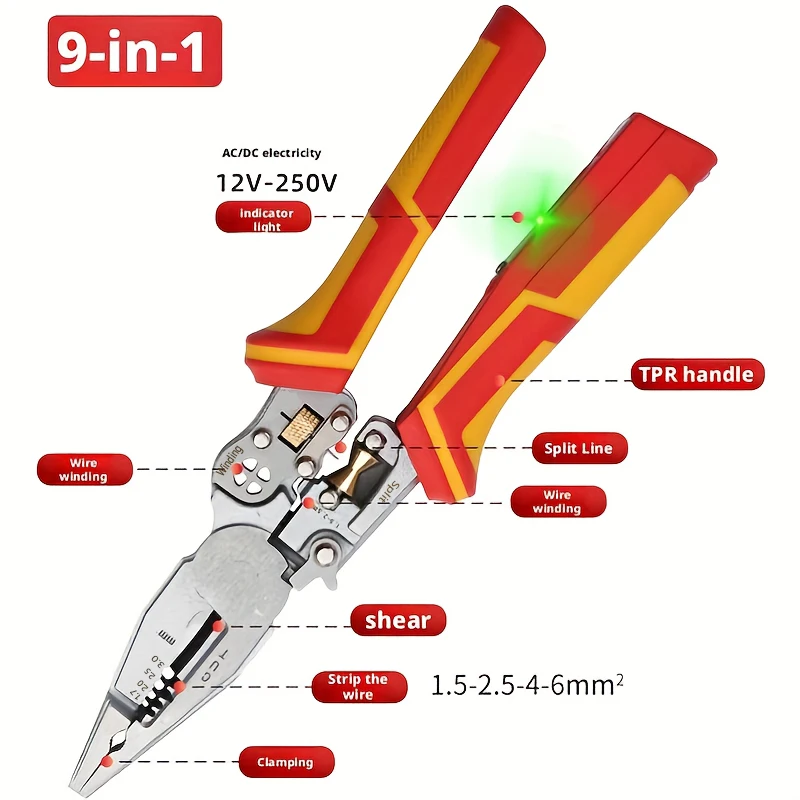 Draadstriptang - 7/8 inch draadstripper multifunctionele crimper