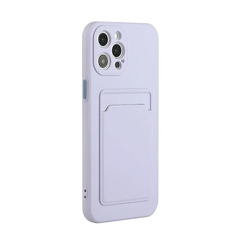 Sleek Card Holder Silicone Phone Case - Multi-Color Options Available