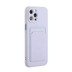 Sleek Card Holder Silicone Phone Case - Multi - Color Options Available - 7Plus 8Plus (PURPLE)