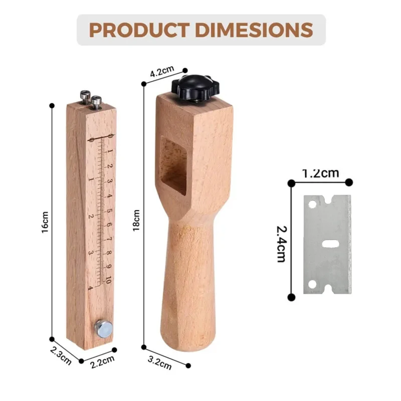 Nuovo taglierina per cintura regolabile con cinturino in pelle con 5 lame Taglio per cintura in pelle a mano fai-da-te Taglierina per strisce di legno Strumenti artigianali in pelle - immagine 6