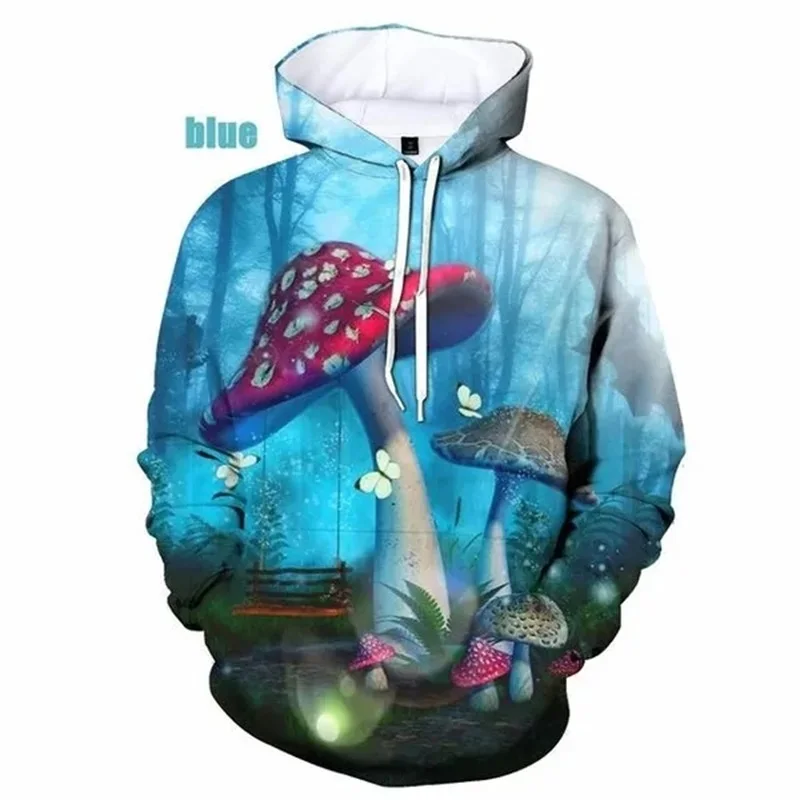 thumbnail image 1 of Sudadera con capucha con estampado 3D de hongos para hombre y mujer, sudadera con capucha de gran tamaño con estampado completo para primavera y otoño, ropa de diseñador para hombre, 1 of 4