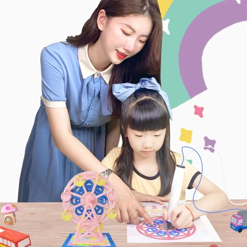 3D Pen Low Temperature 3D Pen Kids Puzzle Toy With 50m PCL Filament Free Pencil Case Christmas Birthday Gift Myriwell