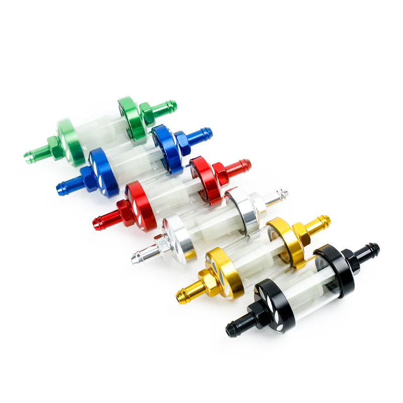 

On sale 8mm/0.31" CNC Aluminum Alloy Glass Motorcycle Gas Fuel Gasoline Oil Filter Moto Accessories for ATV Dirt Pit Bike Motocr