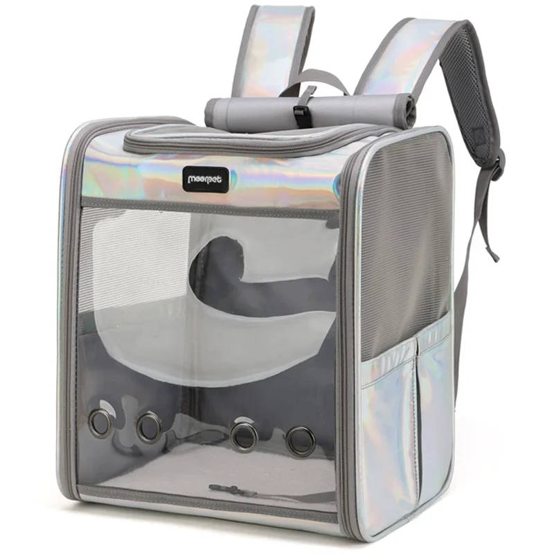 Manufacturer Supplies Cat Bags Carrying Pet Backpacks Portable Transparent Large Space Cat Supplies Breathable Window Backpack