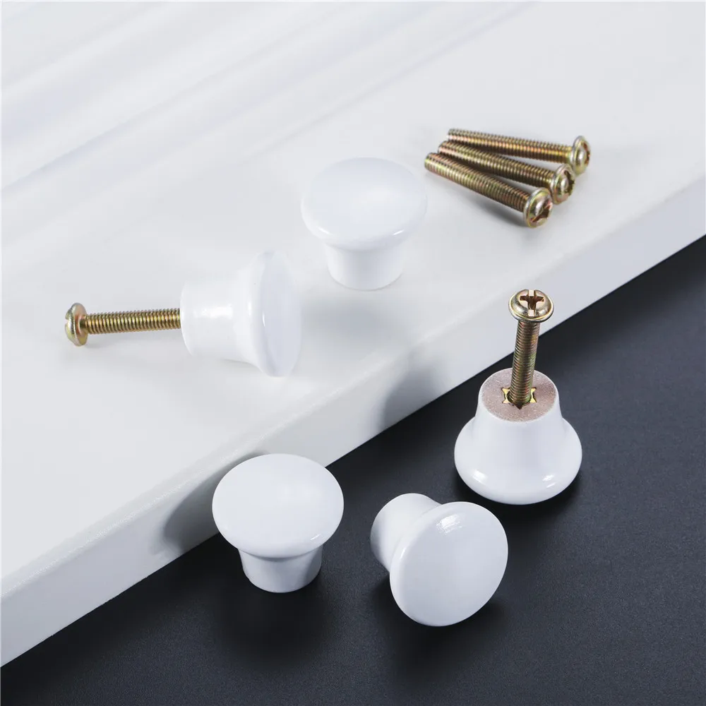 Furniture Knobs Mini Wood Knobs 5pcs with Screw for Cabinet Drawer Dresser