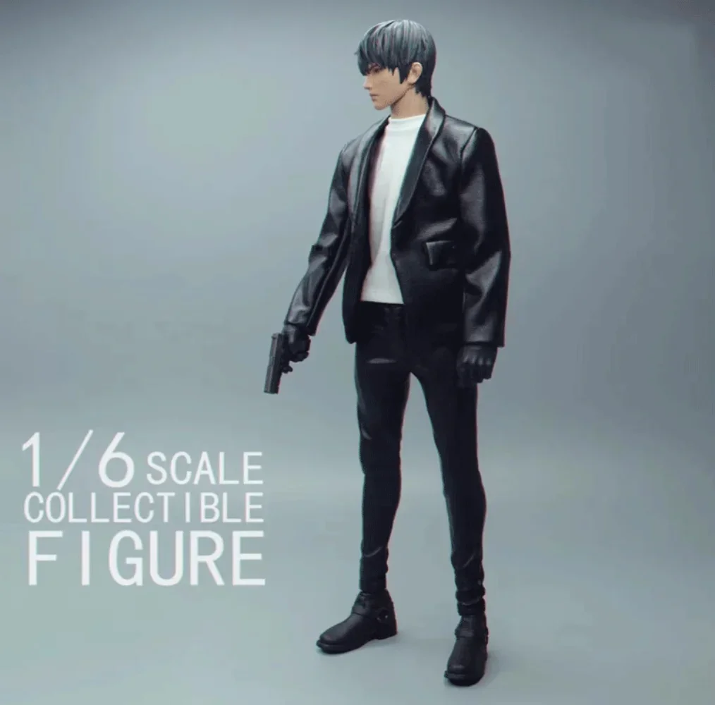 

[only Coat]1/6 Male Soldier Clohtes PU Leather Coat Jacket Model for 12'' Figure