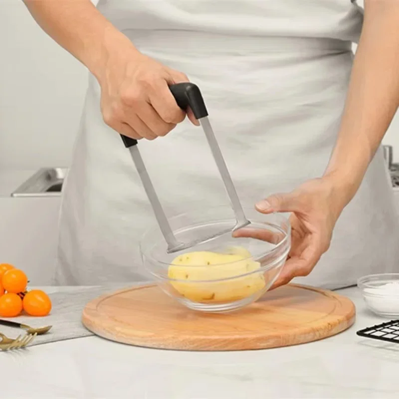 Stainless Steel Potato Pusher Pressed Potato Masher Ricer Puree Fruit Juice Maker Smooth Mashed Potatoes Crusher Kitchen Gadget