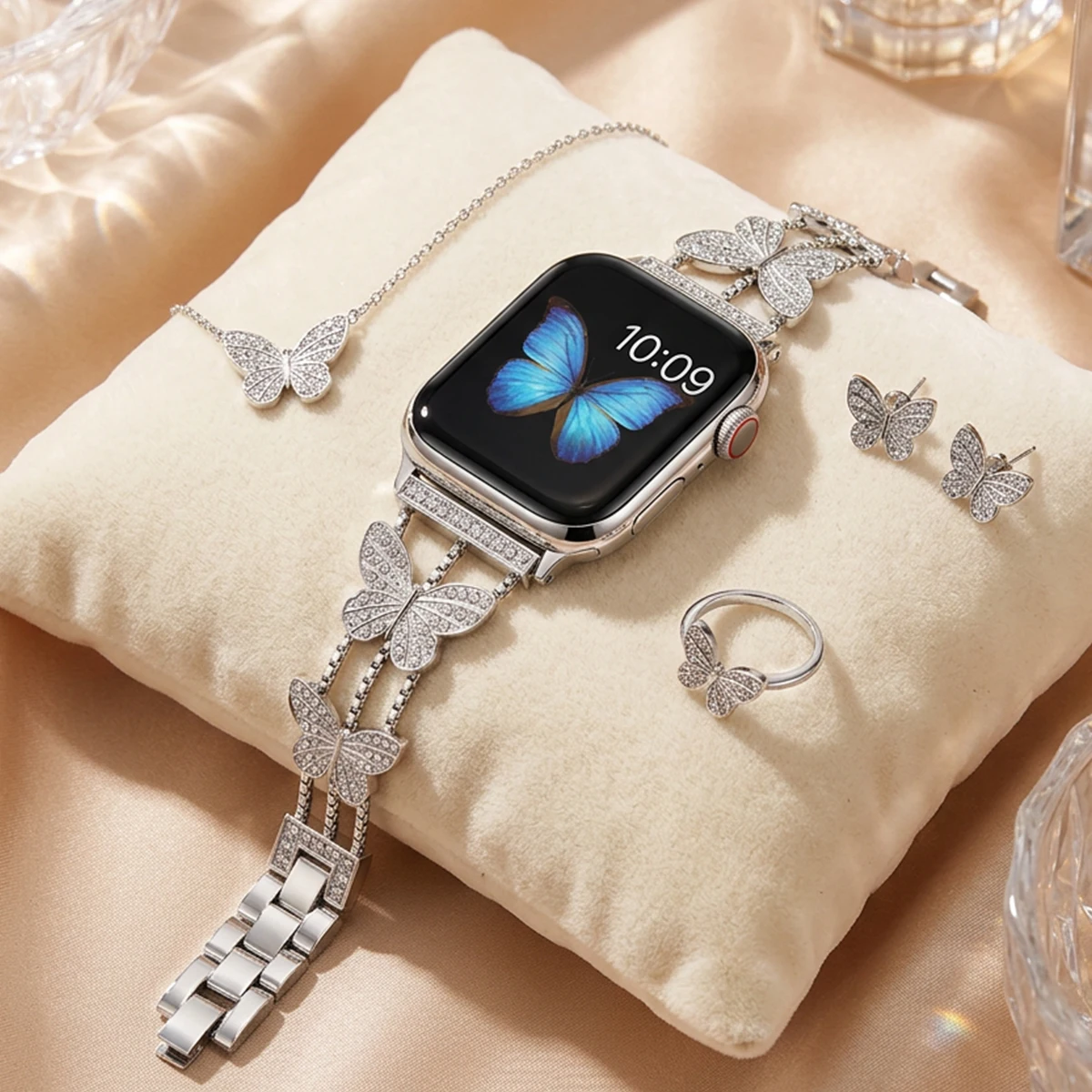 Butterfly Diamond Bling Metal Bracelet Strap