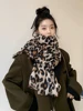 Elegant Imitation Cashmere Women Retro Leopard Print Winter Double Sided Scarf Warm Lady Female Thick Blanket Long Wrap Shawl 3