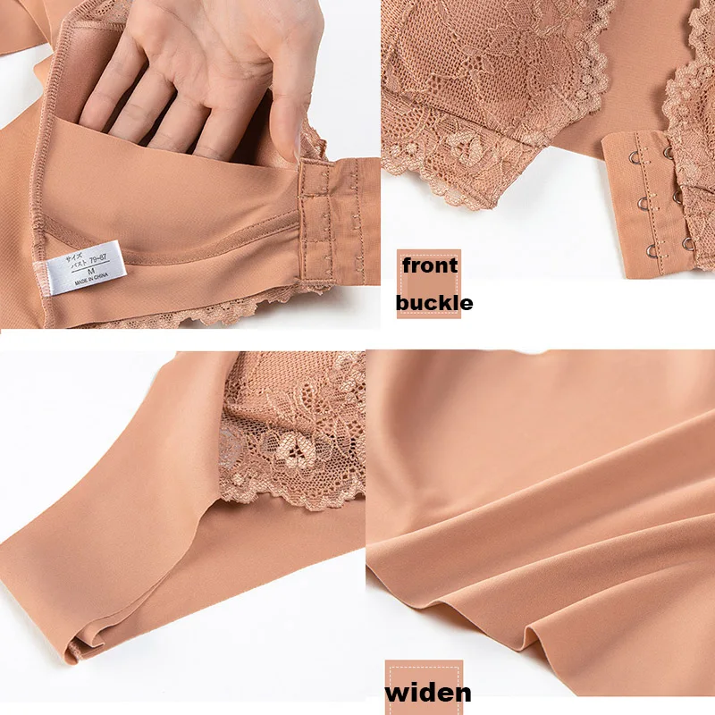 M-5XL Front Closure Bras for Women Plus Size Underwear Seamless Push Up  Brassiere Vest Top Bra