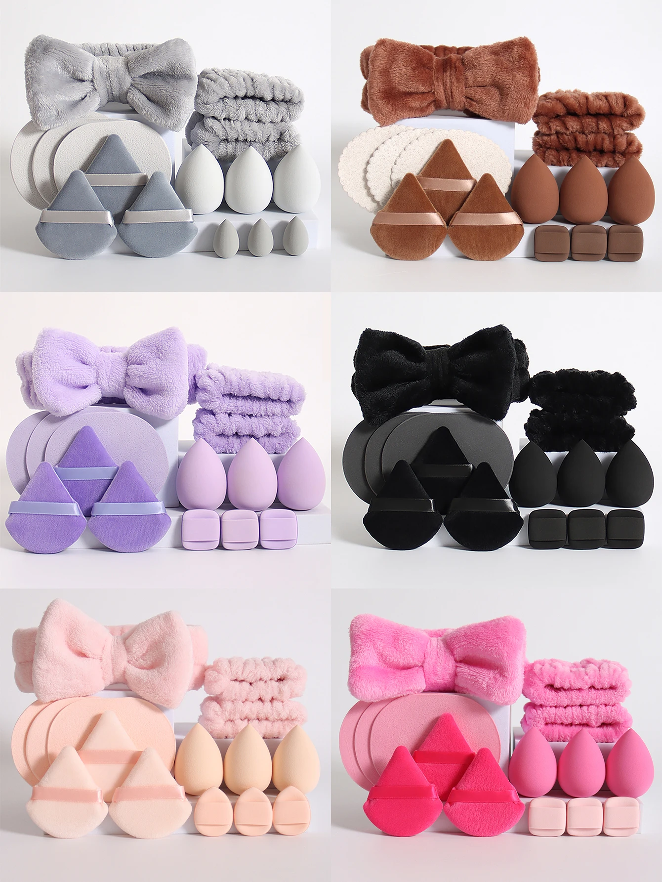 15 件套 Cosmetic Puff Makeup Sponge Blender Beauty Egg Foundation Sponges Puff Wash Face Headband Wristband Make up Accessories 1