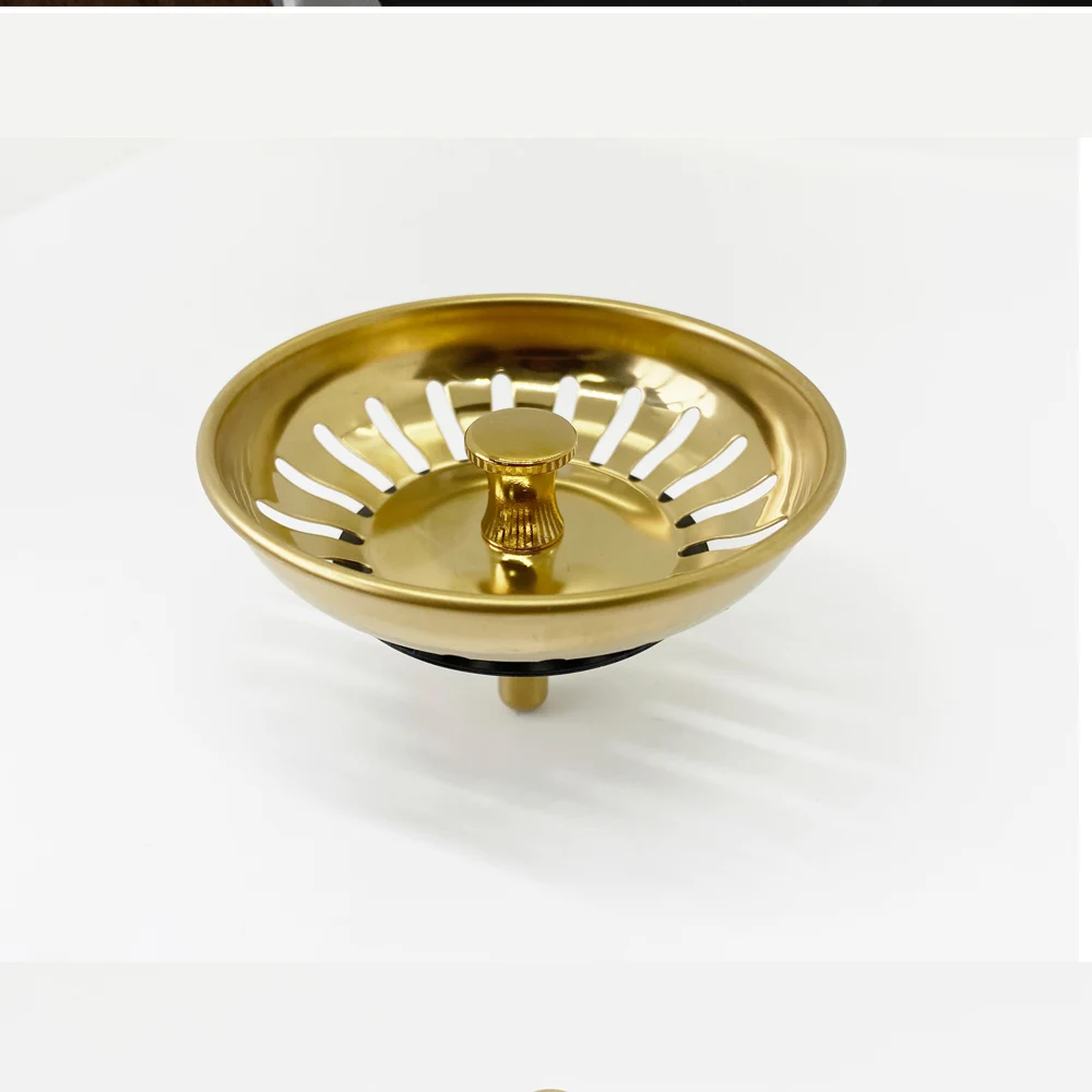 Dourado Cozinha pia dreno filtro, cesta filtro