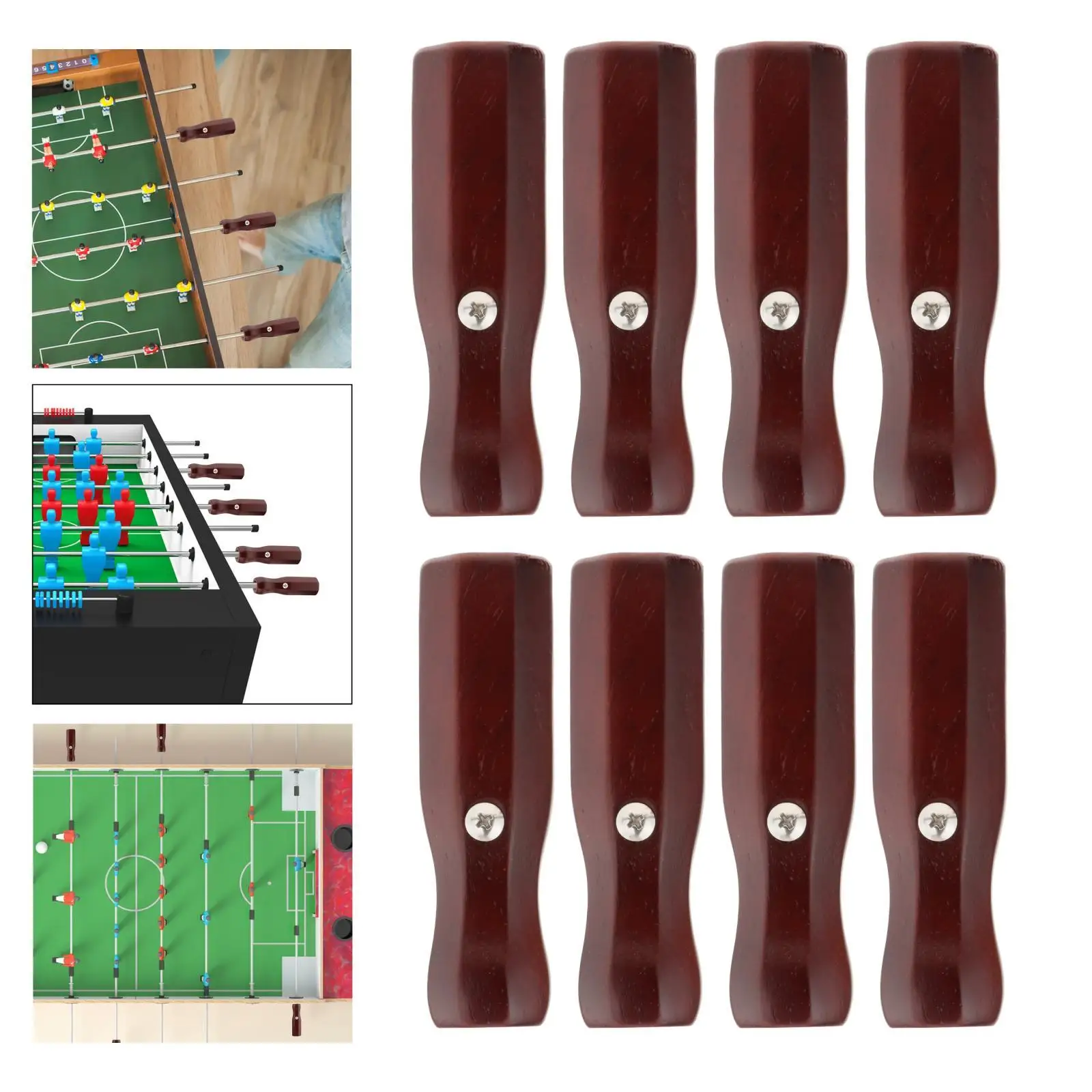 8Pcs Soccer Table Handles Foosball Table Rod End Caps Foosball Handle Grips Wooden