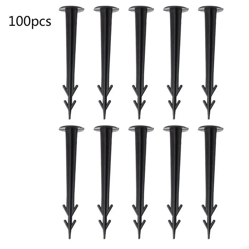 M7BB 100Pcs Plastic Garden Cover Cloth Securing Stakes Spikes Lawn Pins Pegs Sod Stap