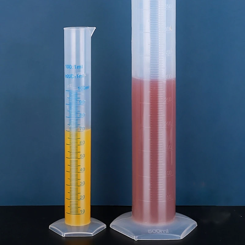 8 Pieces Measuring Cylinder Set 2-Sided Marking Lab Cylinders 10-2000ml Graduated Cylinder Science Experiment plastic measuring cylinder