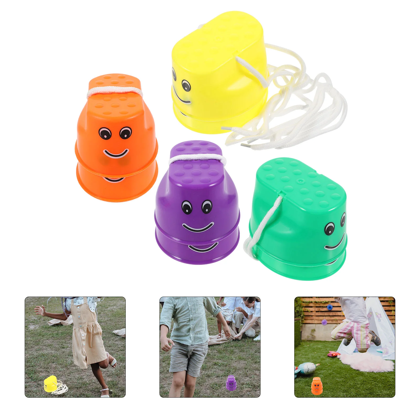 

4 Pairs Kids Bucket Stilts Creative Stepper Toys Balancing Stilts Walking Cups Playthings for Kids Children