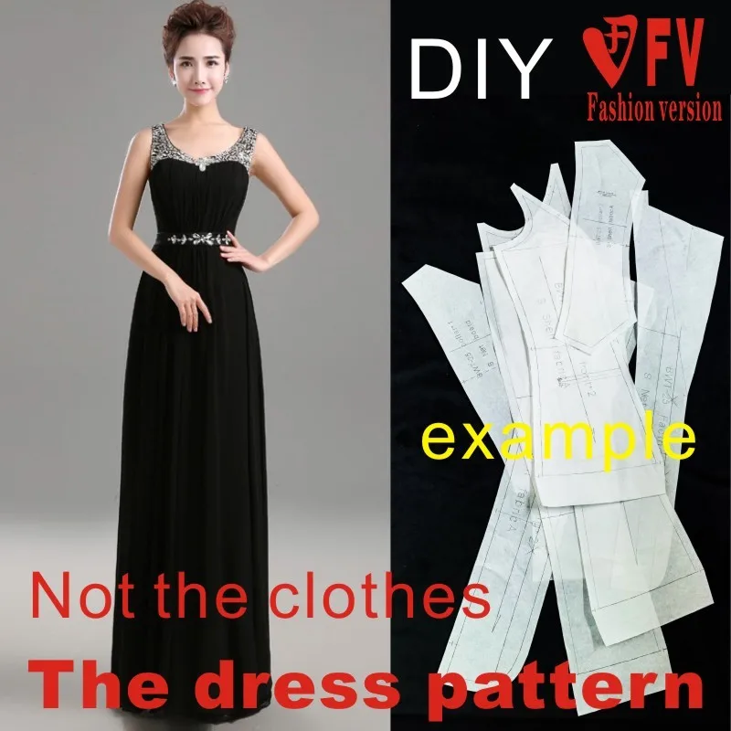 Dresses Sewing Pattern Template Cutting drawing Clothing DIY ((Not selling clothes)) BLQ-207