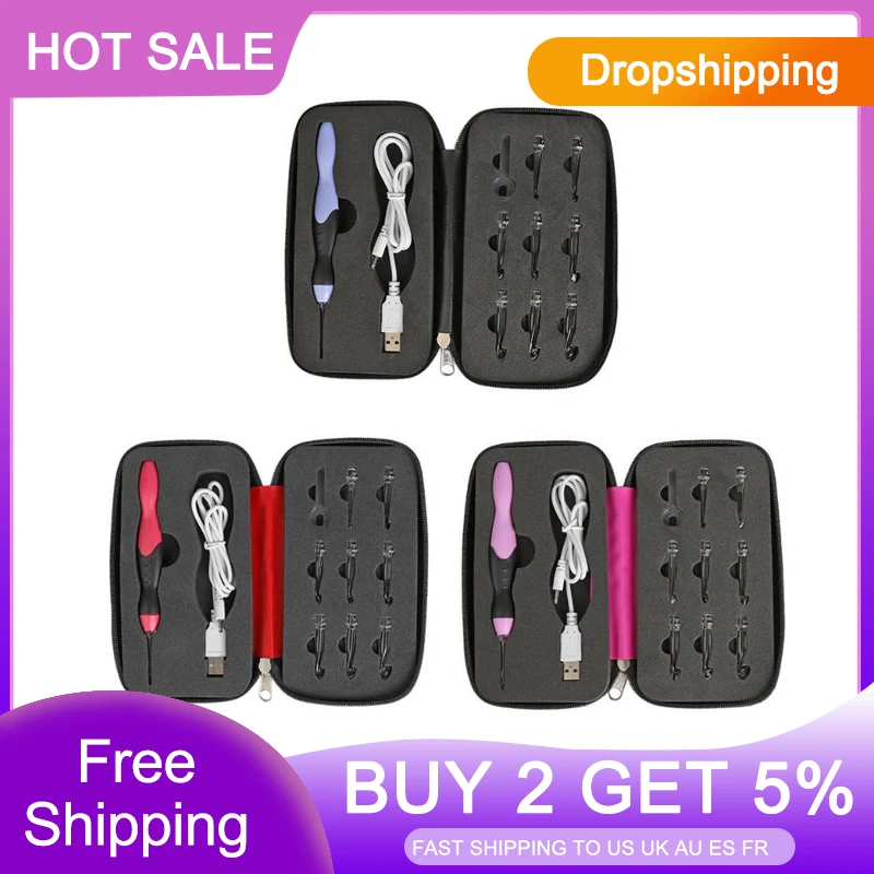 9 In 1 Light Up Crochet Hooks Knitting Needles Usb Rechargeable Led