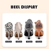 HROYL Ballroom Latin Dance Shoes Ladies Girls New Silk Satin Shiny Rhinestone Cuban High Heels Party Salsa Dance Shoes Women 3