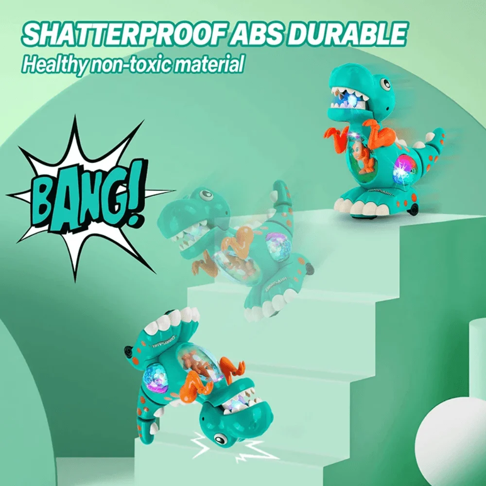 공룡 티라노사우루스 렉스 장난감  음악 기어다니는 감각 상호작용 어린이를 위한 전기 장난감, 무작위 색상