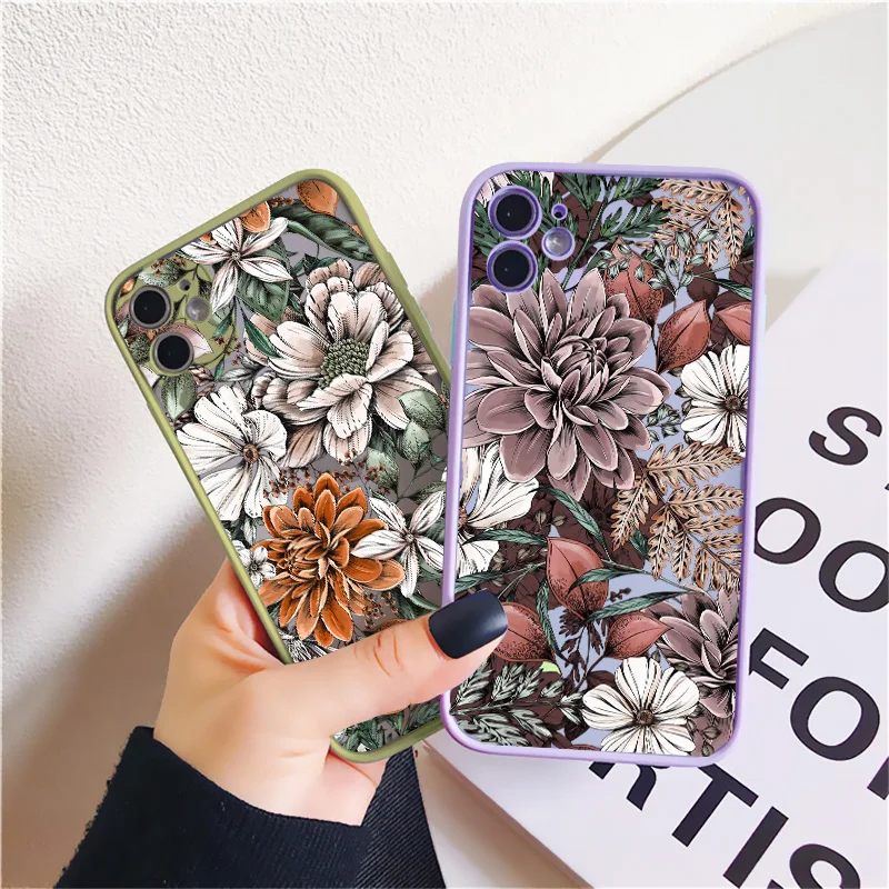 Elegant Camellia Floral Shockproof Phone Case - Fashionable Luxury Back Cover