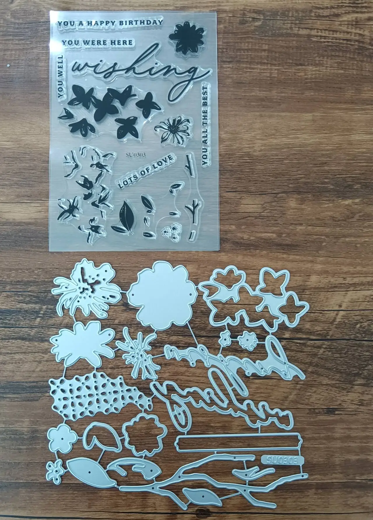 새로운 나무 버섯 나비 금속 커팅 다이 DIY 카드 만들기용 투명 스탬프 스텐실 스크랩북 공예 장식